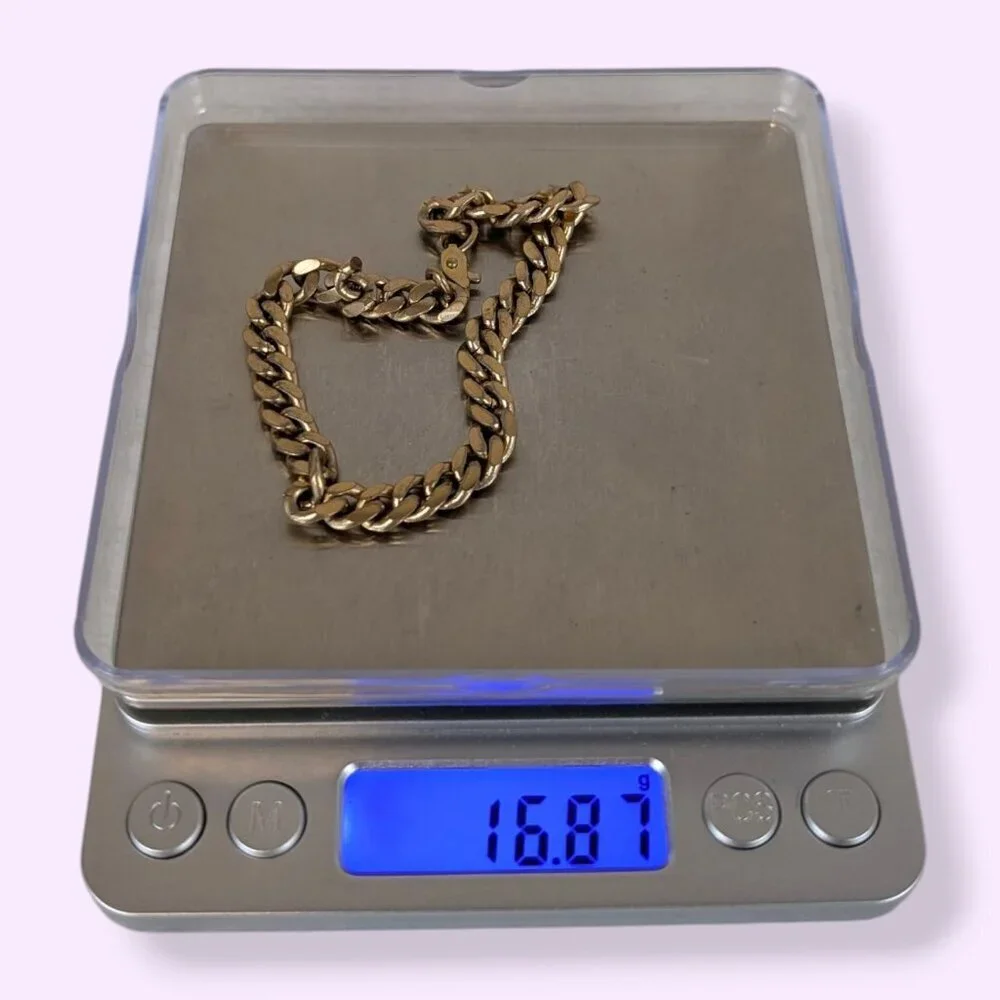 V. Gold Tone Curb Chain Bracelet - Picture 5 of 5